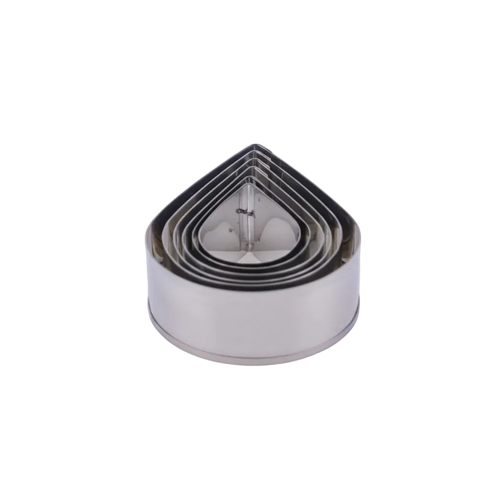 Teardrop Pastry Cutter Set 6 Piece Stainless Steel with Tin