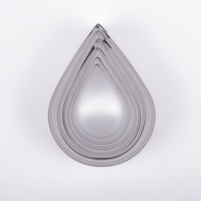 Teardrop Pastry Cutter Set 6 Piece Stainless Steel with Tin