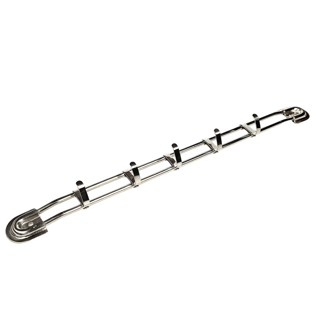 Wall-Mounted Utensil Rail 39cm Stainless Steel with 5 Hooks