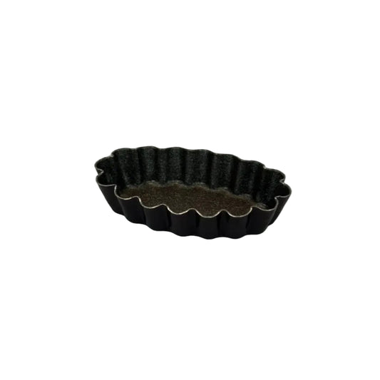 Oval Fluted Tin Petit Four Mould Set of 10 - 45 x 30mm