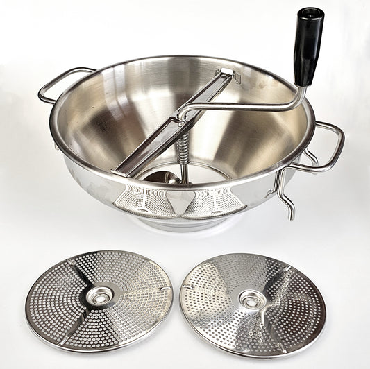 Heavy-Duty Stainless Steel Food Mill 32cm with 2 Discs