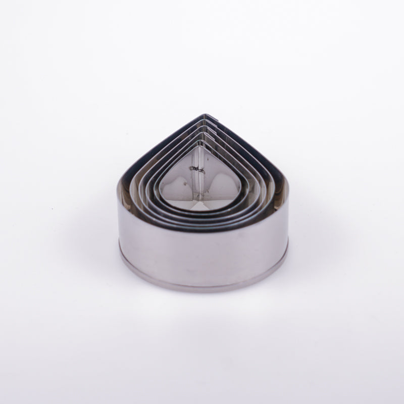 Teardrop Pastry Cutter Set 6 Piece Stainless Steel with Tin