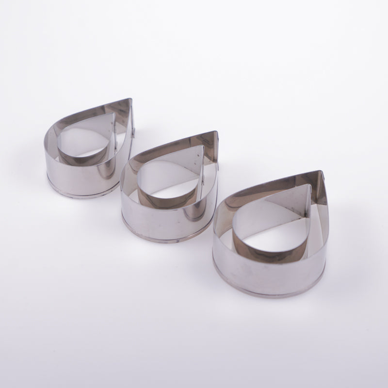 Teardrop Pastry Cutter Set 6 Piece Stainless Steel with Tin