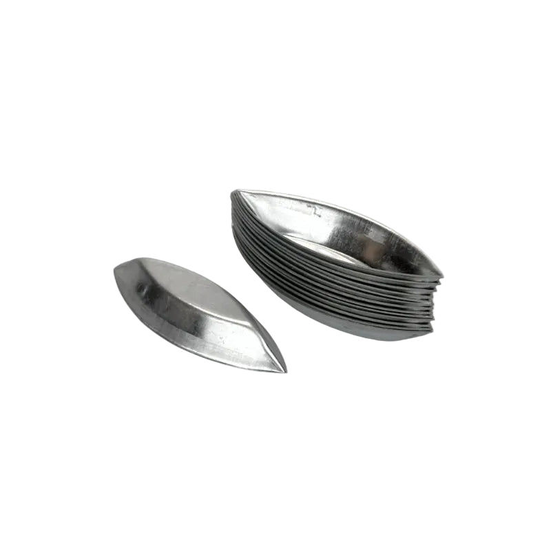 Plain Tin Barquette Petit Four Mould Set of 10 - 60 x 21mm